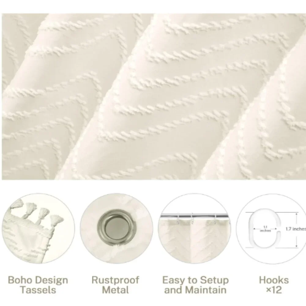 Elegant Cream Shower Curtain